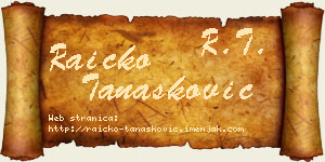 Raičko Tanasković vizit kartica
